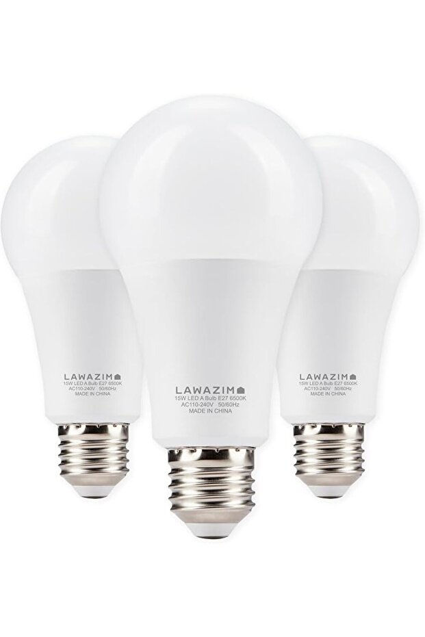 مصباح LED 15 واط A70 E27-3 من لوازم، حزمة ضوء نهاري 6500 كلفن - مصابيح موفرة للطاقة 80 واط غير قابلة