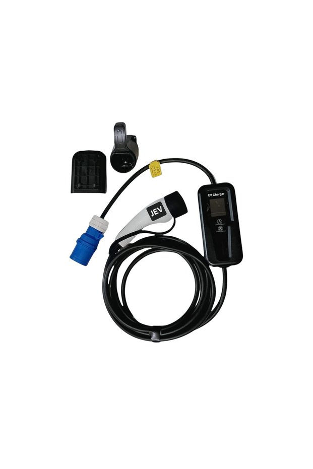 7kW Portable Type 2 EV Charger with WiFi & Mobile App – 32A Adjustable 6A–32A, LCD Display, 5m Cable