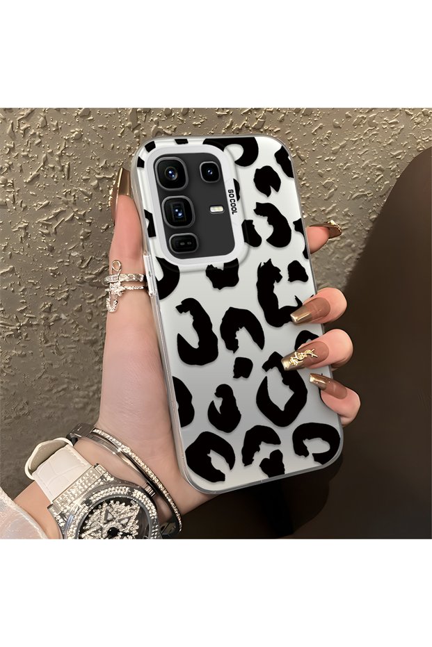 حافظة هاتف Infinix Note 50 Pro Plus المتوافقة مع النمط الشعبي ذو اللون الأسود بنمط الفهد