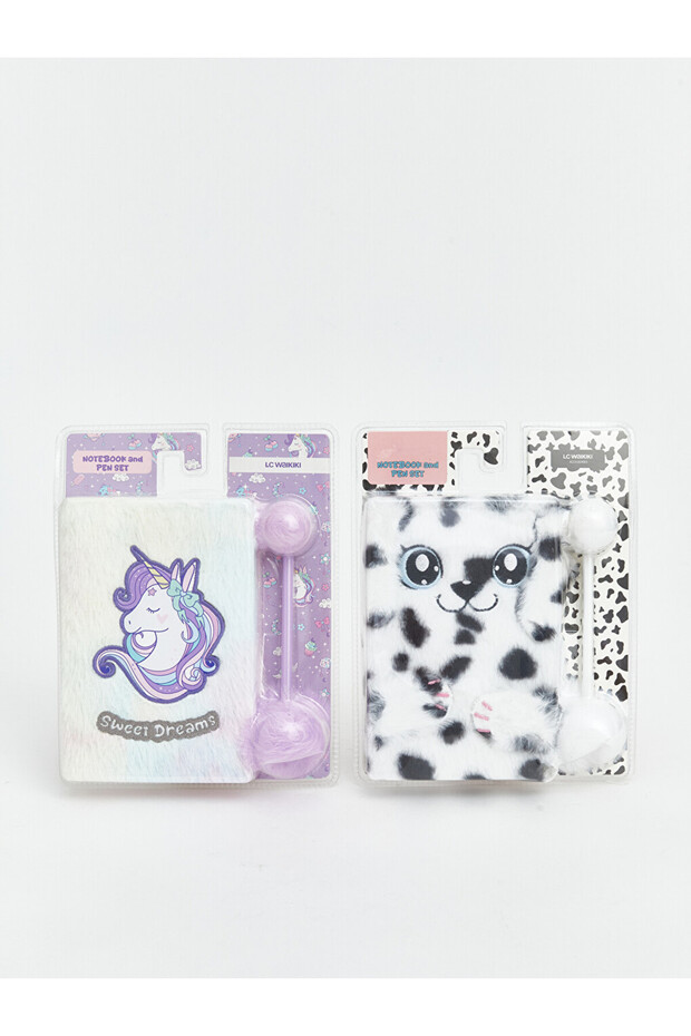 Printed Fluffy Notebook Set
