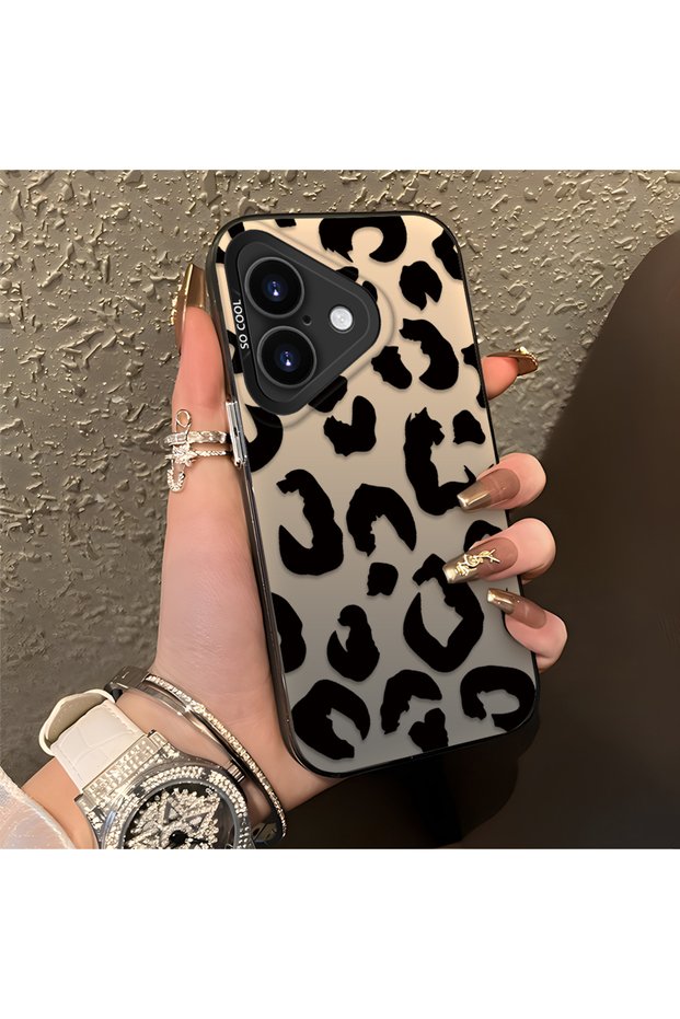 iPhone 17 Compatible Black Leopard Print Silicone Phone Case, Shock Protection