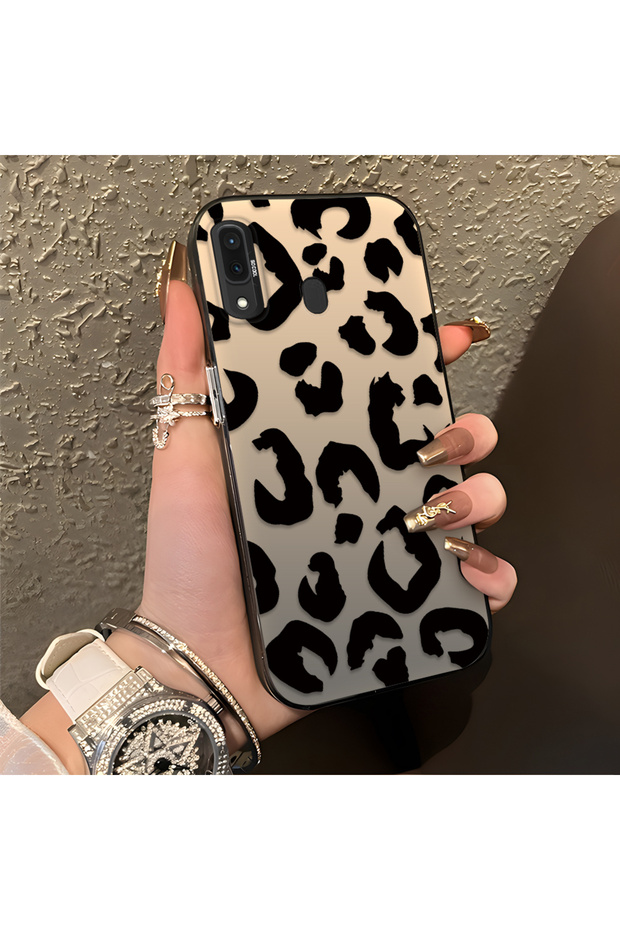 Samsung Galaxy A30/A20 Compatible Black Leopard Printed Silicone Phone Case, Shock Protection