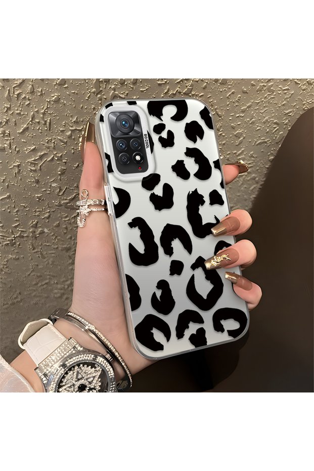Redmi Note 12 Pro 4g Compatible Black Leopard Print Silicone Phone Case, Shock Protection