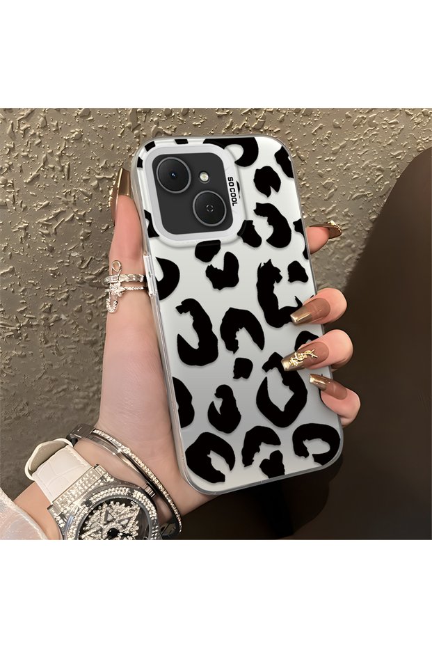 Tecno Spark 40C Compatible Black Leopard Print Silicone Phone Case, Shock Protection