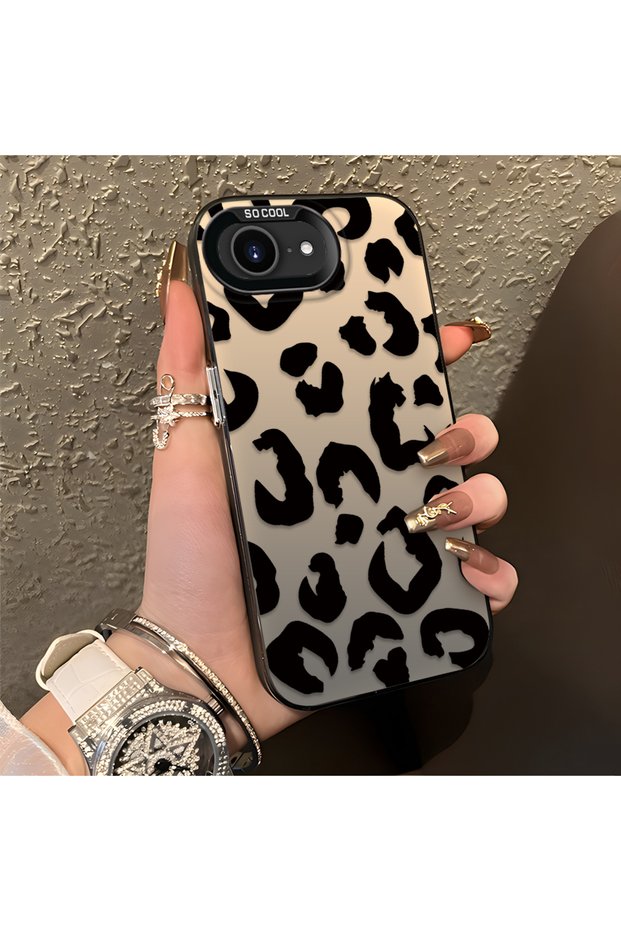 iPhone 17E Compatible Black Leopard Print Silicone Phone Case, Shock Protection