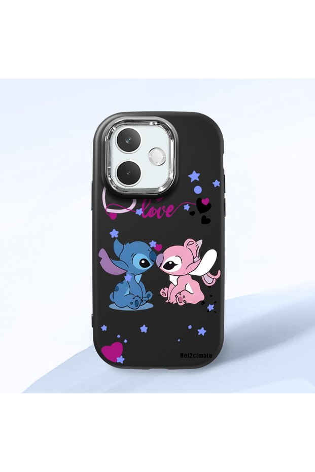 Oppo A5 Pro 5g Compatible Case Camera Protective Black Stitch Patterned Silicone Lover Couple Phone Case