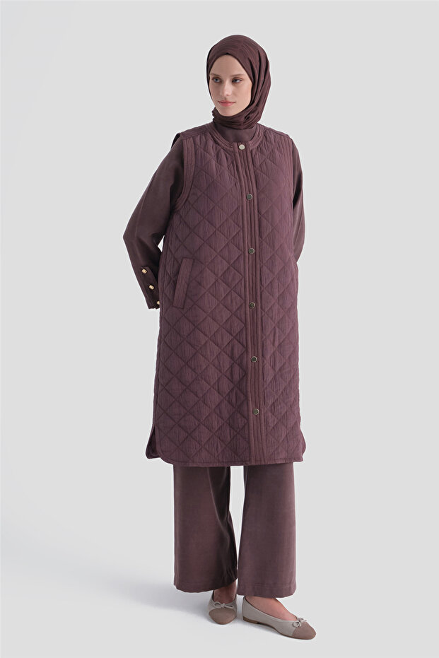 Quilted Vest Plum