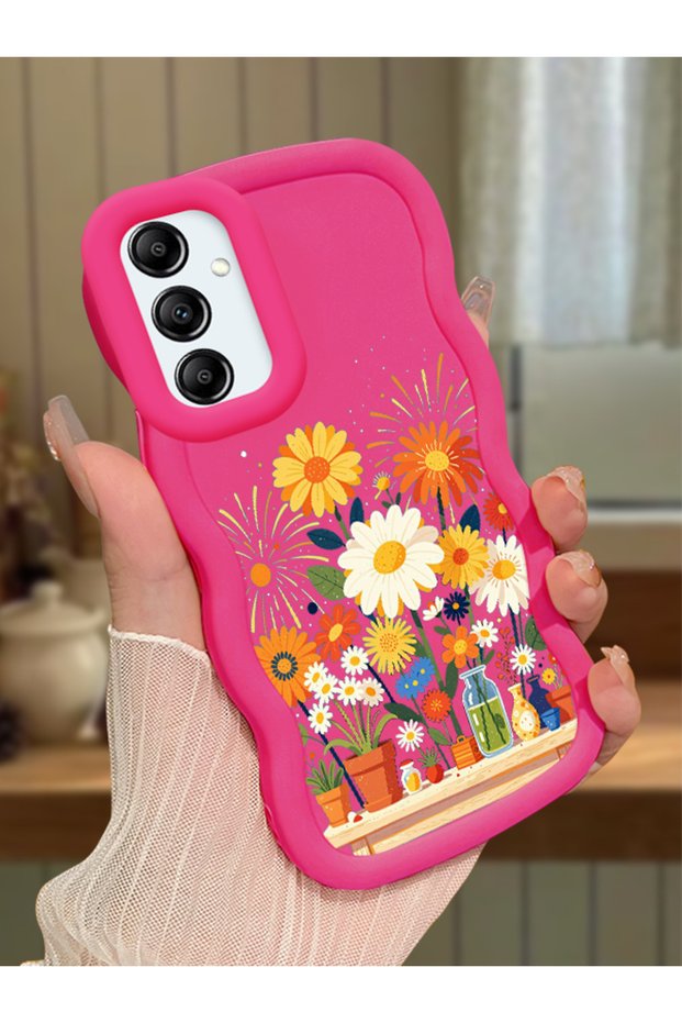 Samsung Galaxy A14 5g Compatible Case Camera Protective Red Silicone Lover Couple Phone Case Floral Case