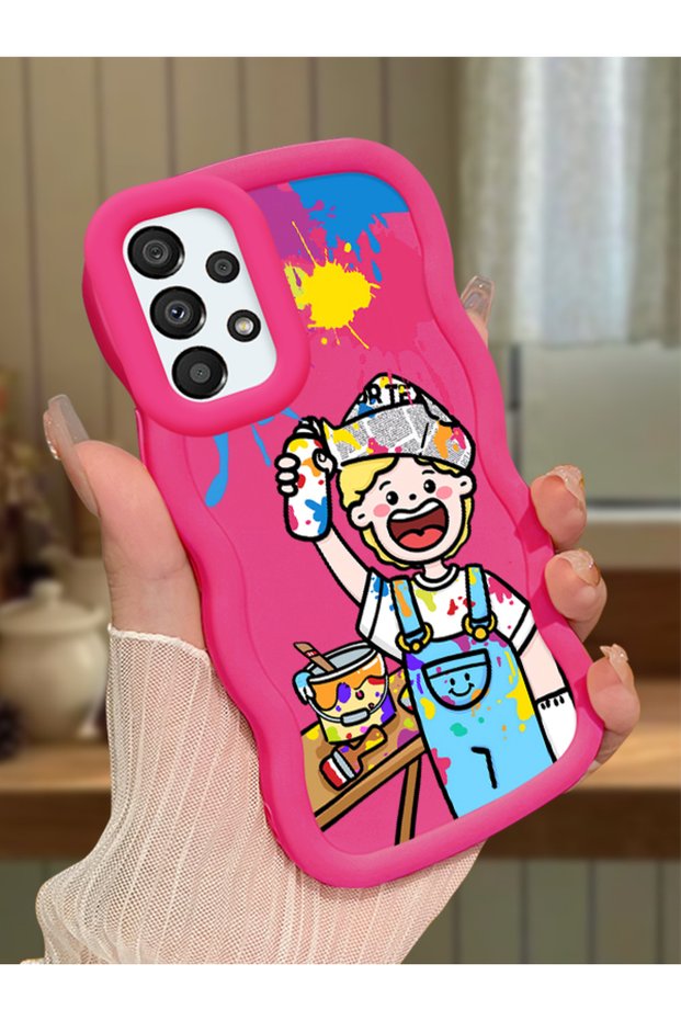 Samsung Galaxy A33 5g Compatible Case Camera Protector Red Silicone Couple Phone Case Cartoon Pattern
