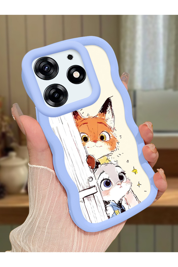Tecno Spark 10 Pro Compatible Case Camera Protective Blue Silicone Couple Phone Case Cartoon Pattern