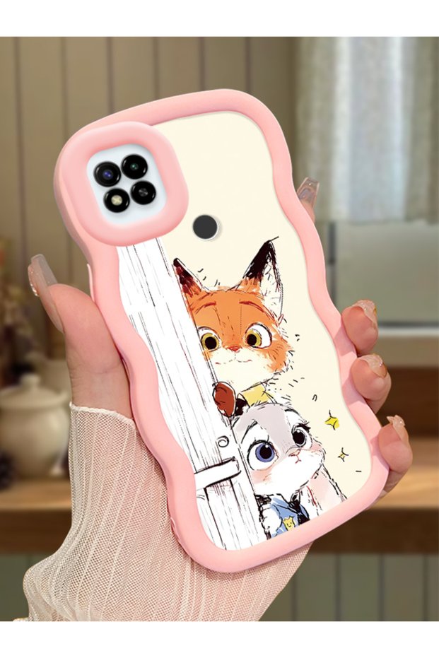 Redmi 9C Compatible Case Camera Protective Pink Silicone Lover Couple Phone Case Cartoon Pattern