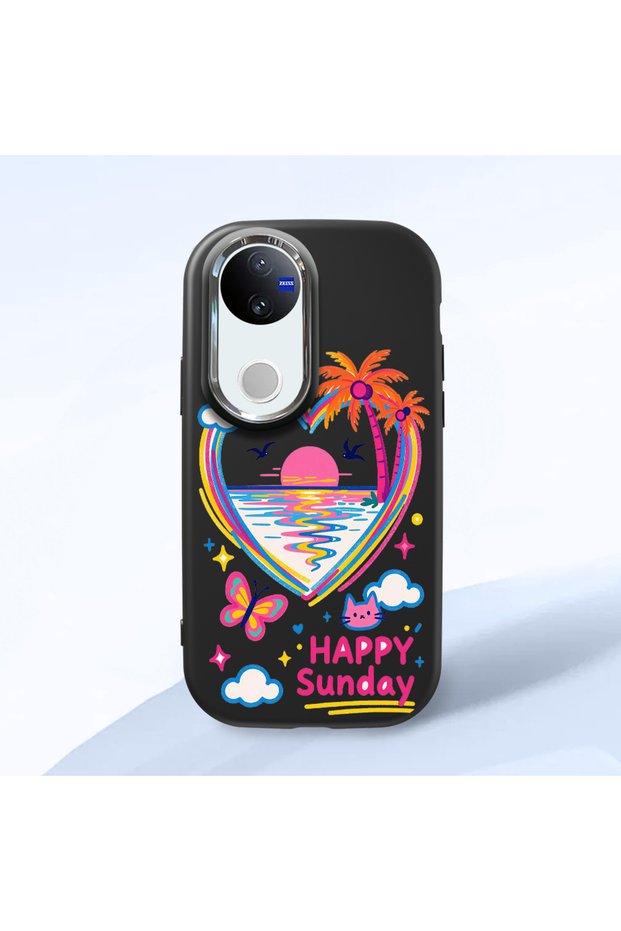 For Vivo V50 Compatible Case Camera Protective Black Heart Pattern Silicone Lover Couple Phone Case