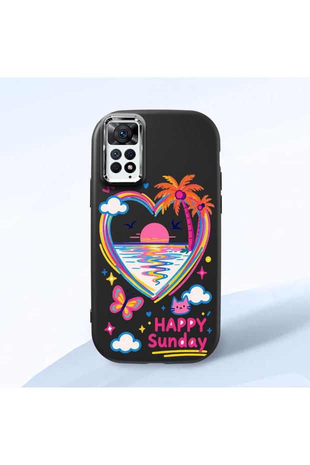 Redmi Note 12 Pro 4g Compatible Case Camera Protective Black Heart Patterned Silicone Lover Couple Phone Case