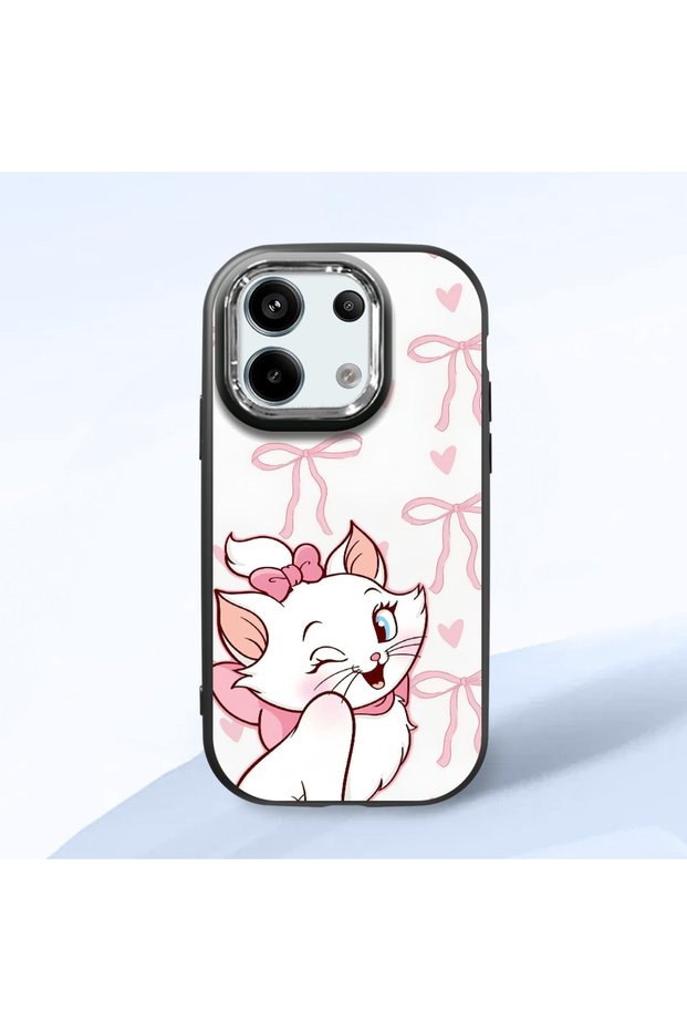 Redmi Note 13 Pro 5g Compatible Case Camera Protective Black Cartoon Pattern Silicone Couple Phone Case