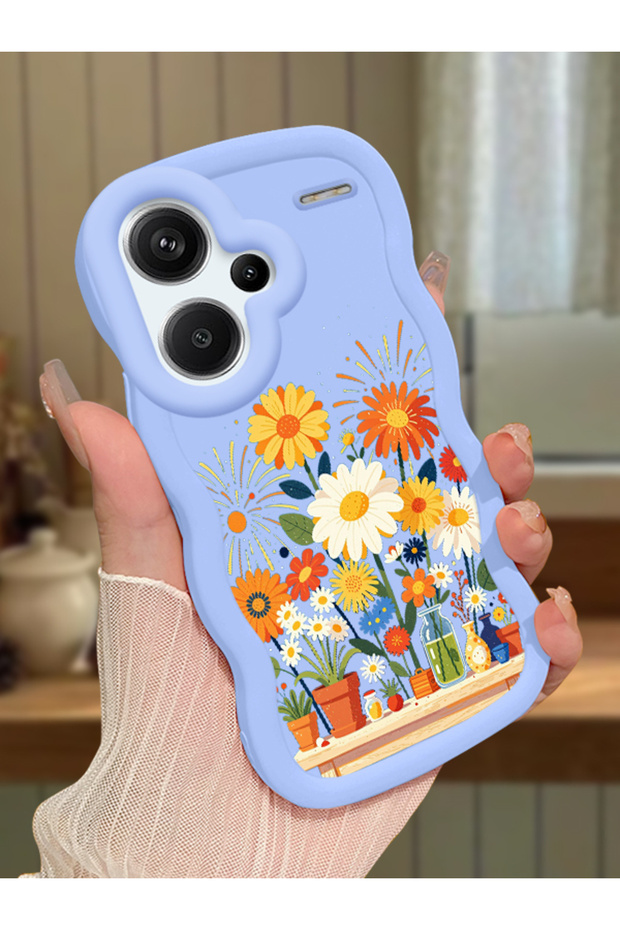 Redmi Note 13 Pro Plus 5g Compatible Case Camera Protective Blue Silicone Lover Couple Phone Case Floral Case