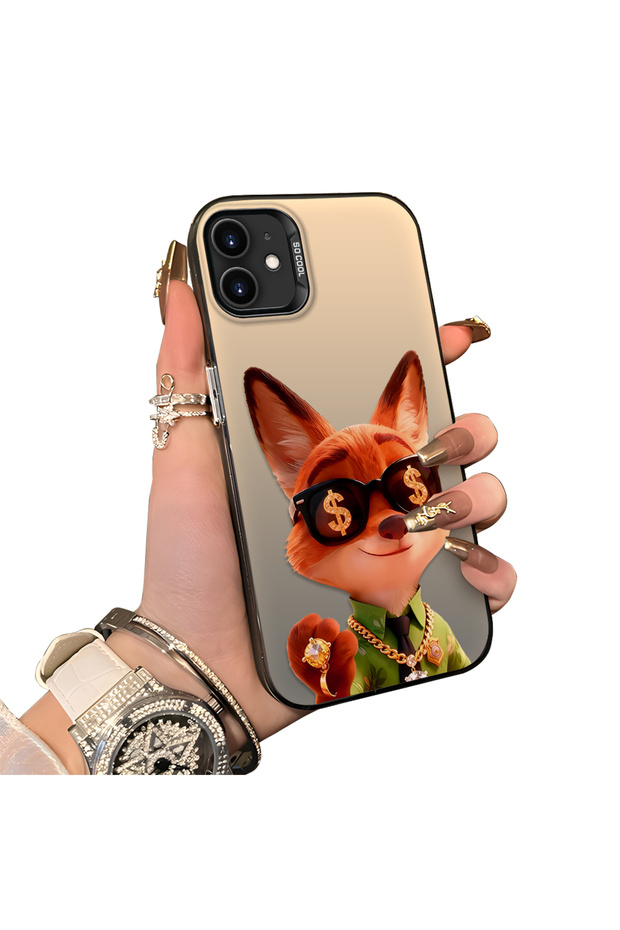 iPhone 12/12 Pro Compatible Hard Acrylic Back Silicone Edge Lens Protection Double Case