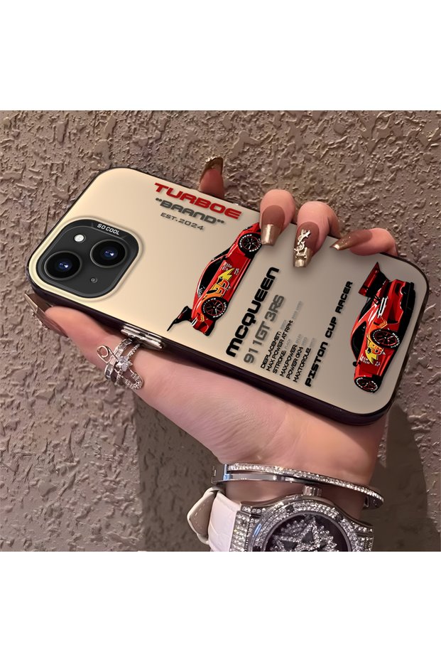 iPhone 14 Plus/15 Plus Compatible Daily Use Compatible Trend Racing Car Case, Protective Cover