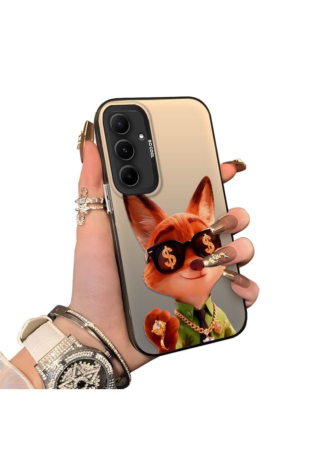 Samsung Galaxy A55 Compatible Hard Acrylic Back Silicone Edge Lens Protection Double Case