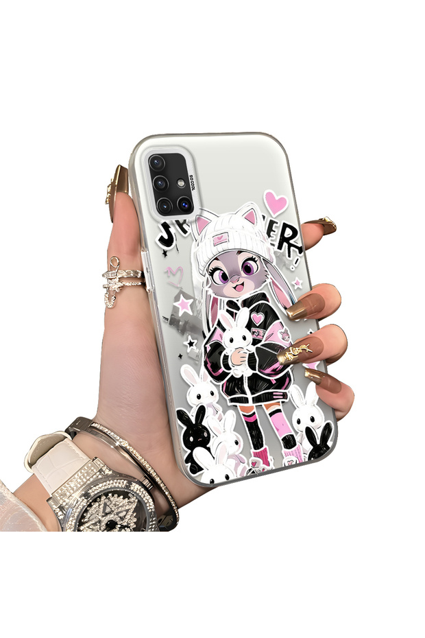 Samsung Galaxy A51 4g Compatible Hard Acrylic Back Silicone Edge Lens Protection Double Case