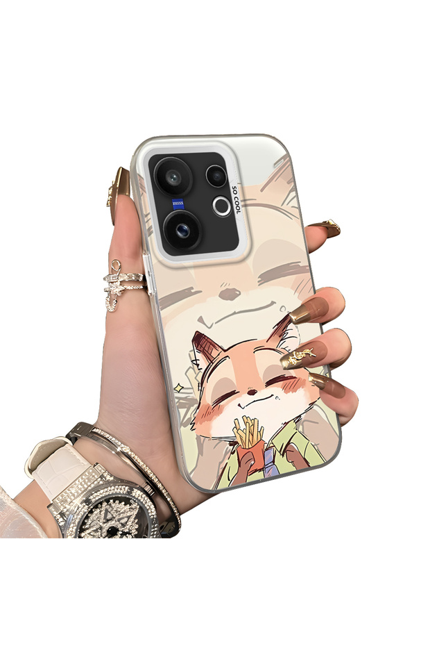 Vivo X200 Fe Compatible Hard Acrylic Back Silicone Edge Lens Protection Dual Case