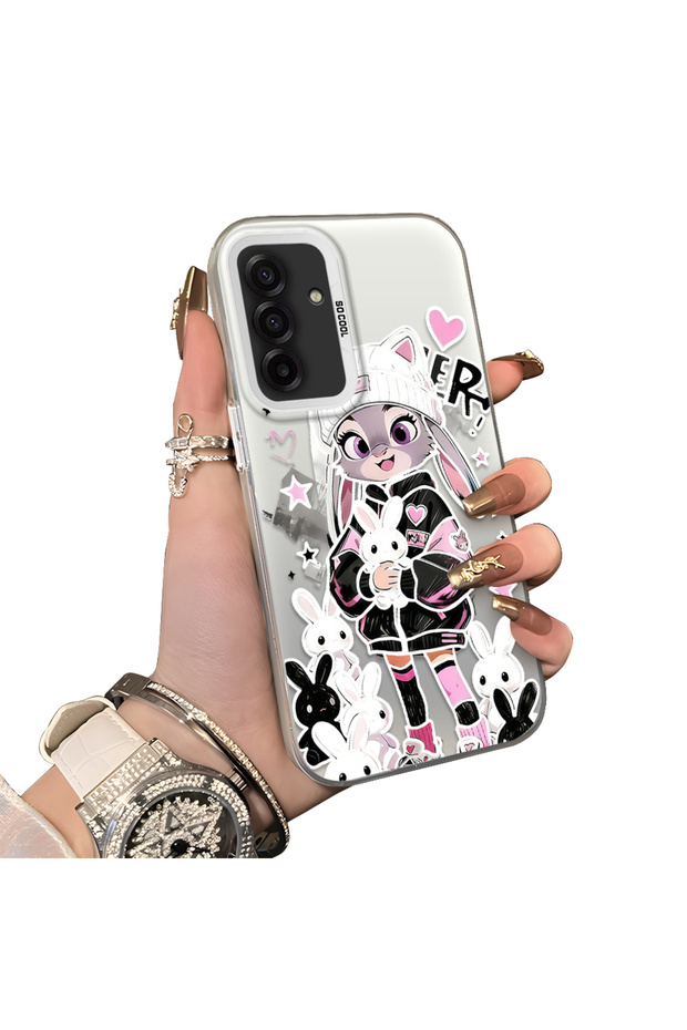 Samsung Galaxy A17 4G/5G Compatible Hard Acrylic Back Silicone Edge Lens Protection Double Case