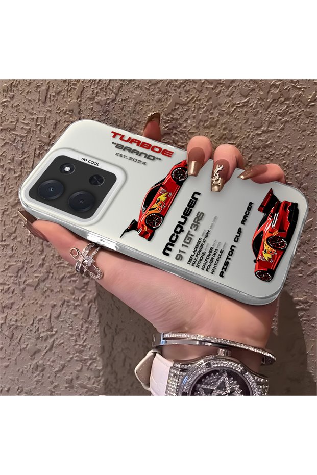 Poco C85 4g Compatible Daily Use Compatible Trend Racing Car Case, Protective Cover