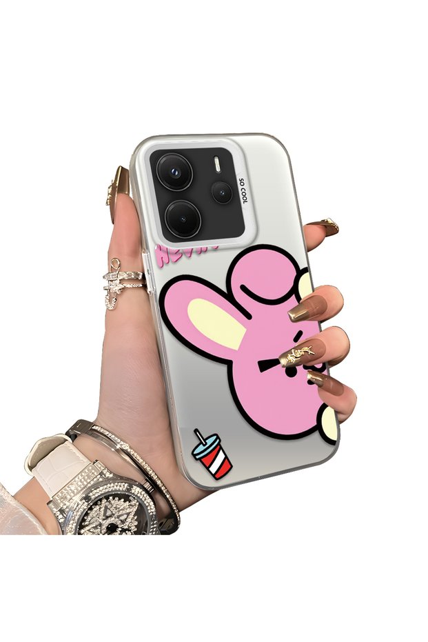Xiaomi Redmi Note 14 4g Compatible Hard Acrylic Back Silicone Edge Lens Protection Double Case