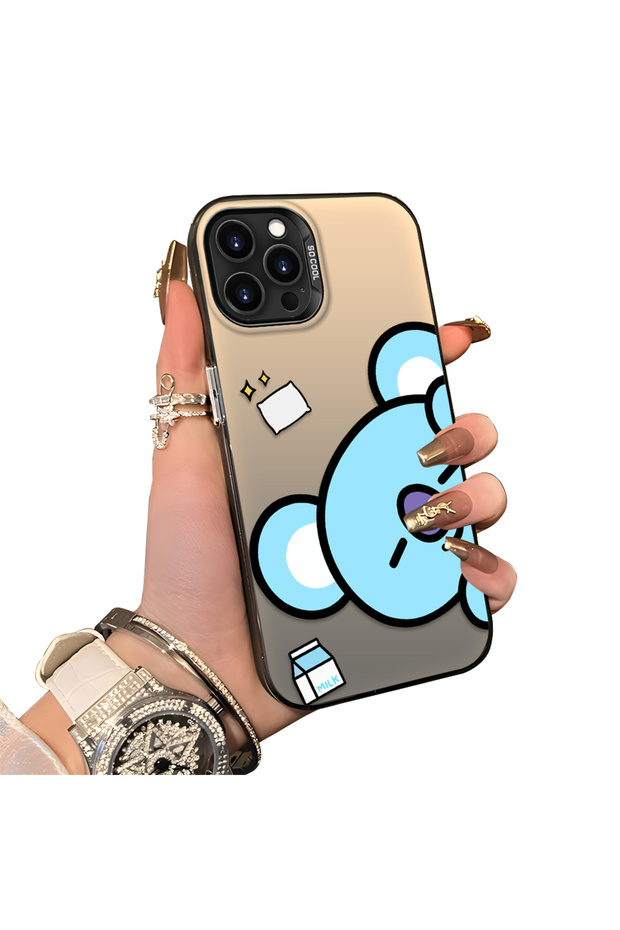 iPhone 13 Pro Compatible Hard Acrylic Back Silicone Edge Lens Protection Double Case