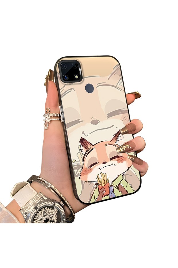 Realme C15/C25/C25S Compatible Hard Acrylic Back Silicone Edge Lens Protection Dual Case