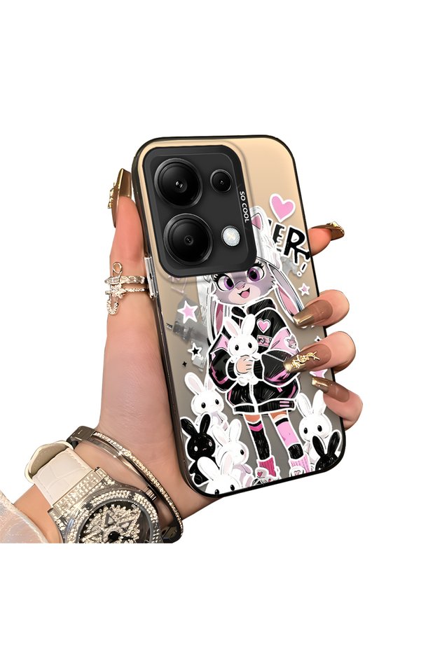 Xiaomi Redmi Note 14S Compatible Hard Acrylic Back Silicone Edge Lens Protection Double Case