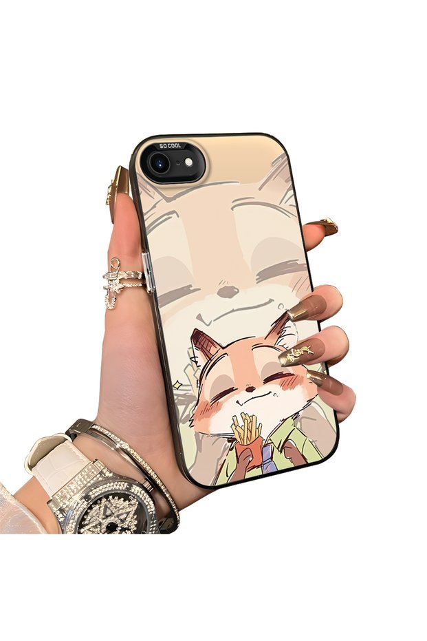 iPhone 7/8/Se 2020 2022 Compatible Hard Acrylic Back Silicone Edge Lens Protection Double Case