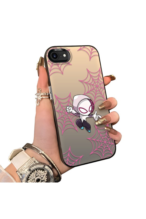 iPhone 7/8/Se 2020 2022 Compatible Hard Acrylic Back Silicone Edge Lens Protection Double Case