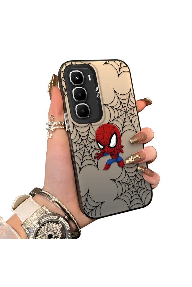 Infinix Hot 60 Pro Compatible Hard Acrylic Back Silicone Edge Lens Protection Double Case