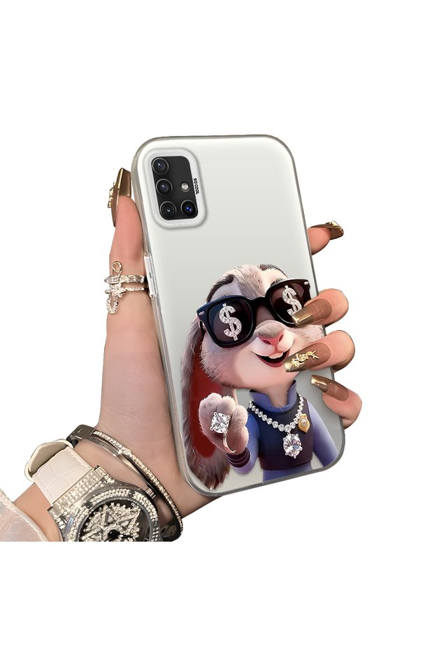 Samsung Galaxy A51 4g Compatible Hard Acrylic Back Silicone Edge Lens Protection Double Case