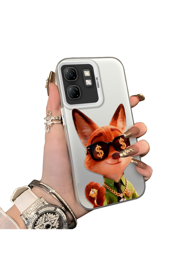 Infinix Smart 9 Compatible Hard Acrylic Back Silicone Edge Lens Protection Double Case
