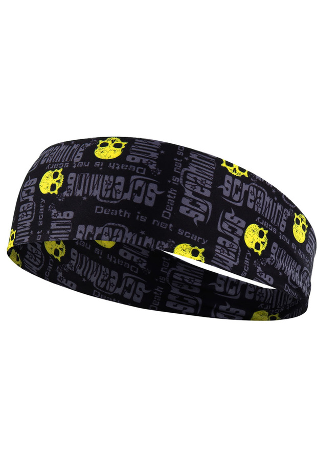 01 Gothic Skull Headband Sweat Bandage Sport Head Hair Band Workout Tennis Fitness Jog Basketball Ru