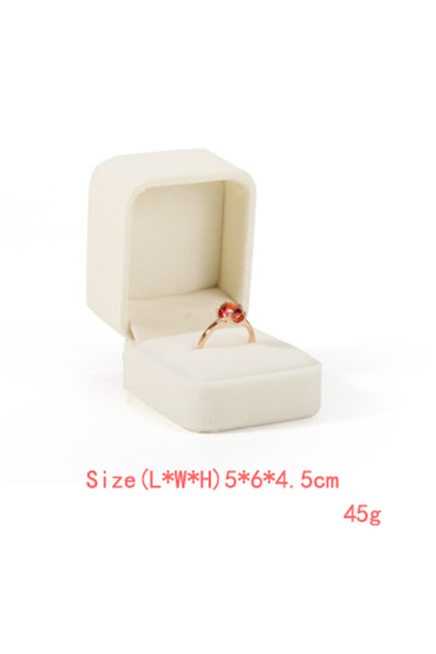 Ring Box High Quality Beige Velvet Jewelry Box Ring Earring Holder Pendant Necklace Container Jewelr