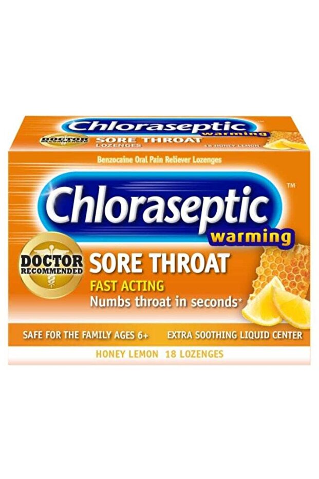 Warming Sore Throat Lozenges, Honey Lemon, 18 Count
