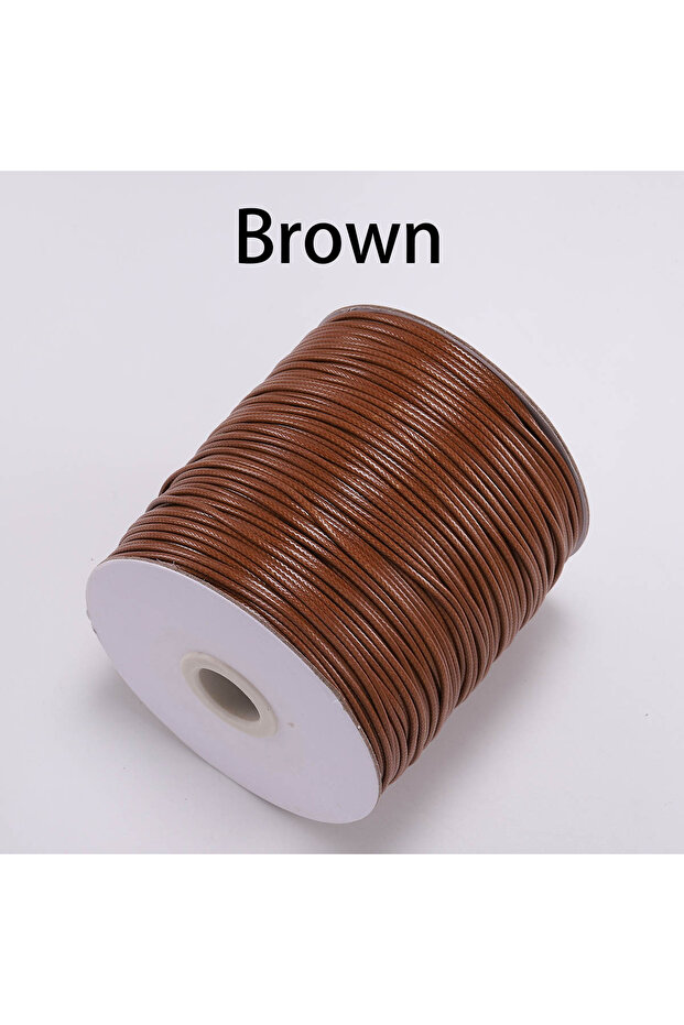 2.0mm (10Meters) Brown 10m/lot Korean Waxed Cotton Cord Waxed Thread Cord String Strap Necklace Rope