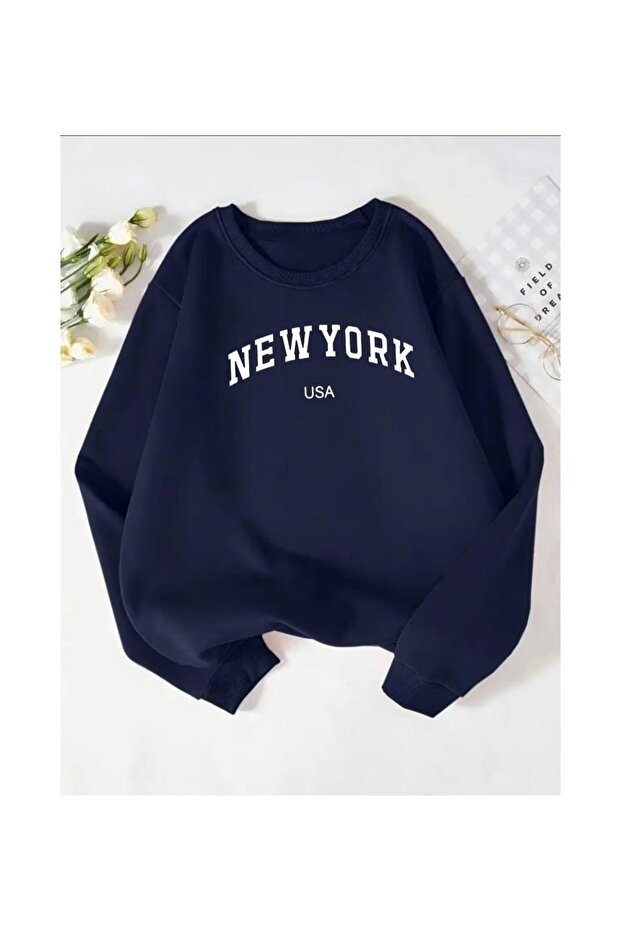 New York Printed Crewneck Sweatshirt