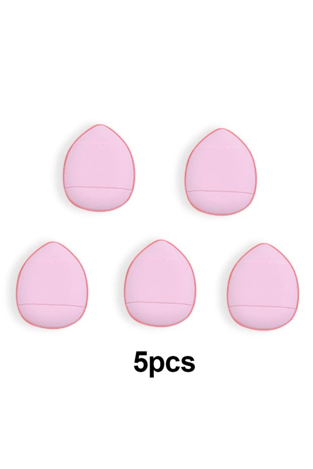 5 pink in bag 5/10Pcs Mini Finger Puff Foundation Small Air Cushion Powder Sponge Face Concealer BB