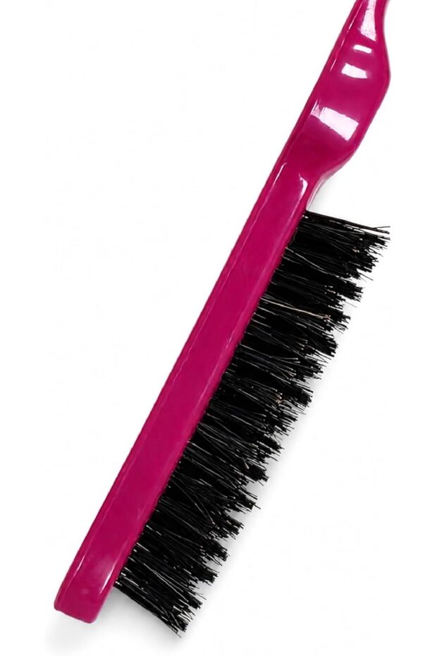 Everyday Professional Backcombing Brush, Boar and Nylon Bristles, for Effortless Volume and Hair Sectioning, Pink