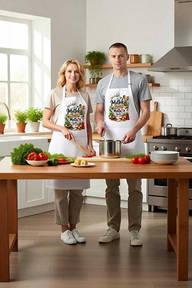 Women's Unisex Chef Apron Kitchen Printed Chef Design Neck Strap Comfortable Cut Daily Modern Stylish