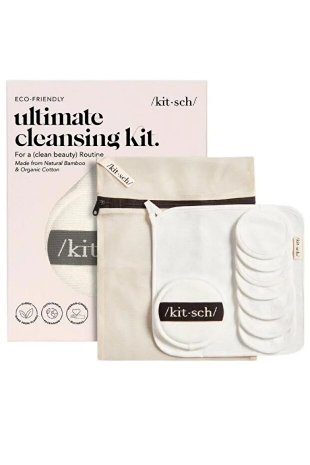 Ultimate Cleansing Kit Complete Cleaning Set Round wipes, pads, laundry bag, face towels, and