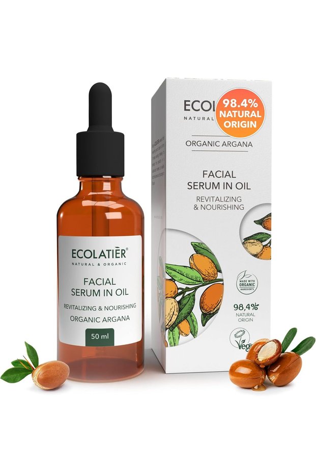 Revitalizing & Nourishing Facial Serum in Oil with Organic Argan – Hydrating Anti-Aging Face Serum, 50ml, 98% Natural, Vegan & Cruelty-Free