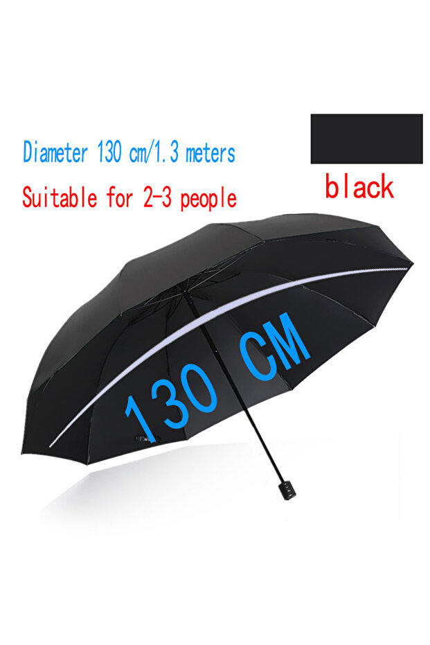 A-Umbrella-black Super Large Folding Umbrella Men Womens Windproof Umbrellas Fold Business Sun Rain