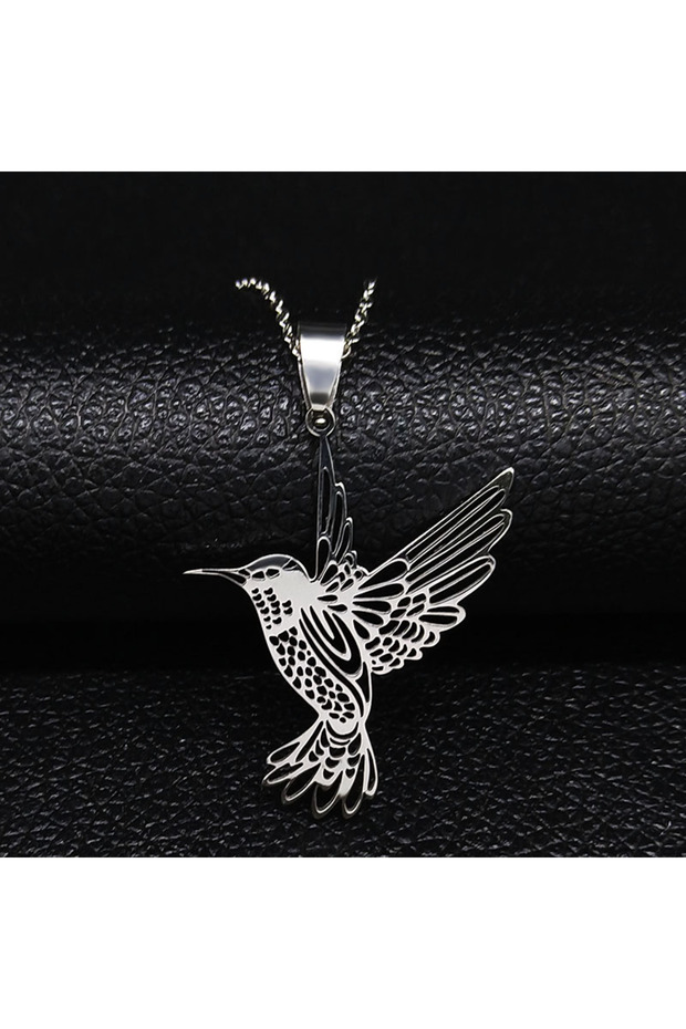 A 50cm O SR Hummingbird Pendant Stainless Steel Necklaces for Women Bird Necklace Hummingbird Colibr