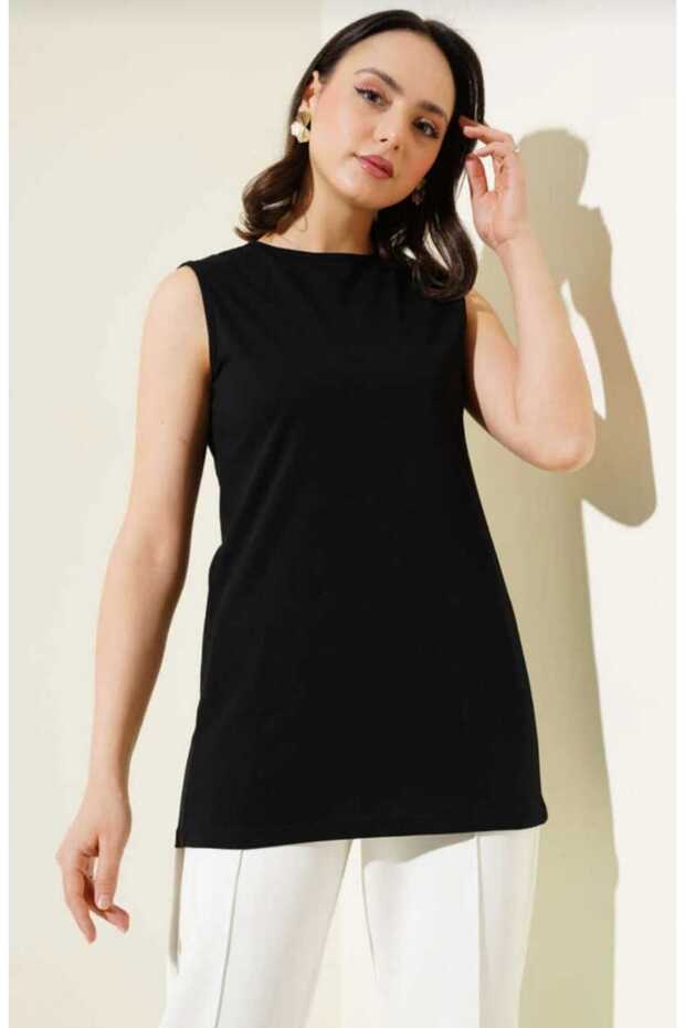 Women's Sleeveless Basic Tunic T-Shirt Long Cut Comfortable Fit Casual Stylish Top