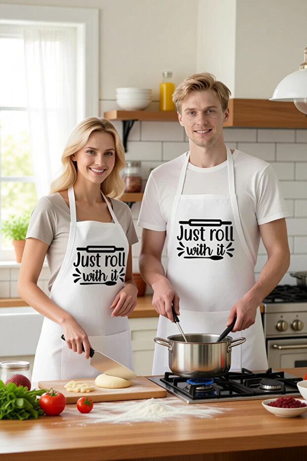 Unisex Kitchen Apron Chef Printed Comfortable Cut Daily Use Cooking Hobby Gift Product Modern