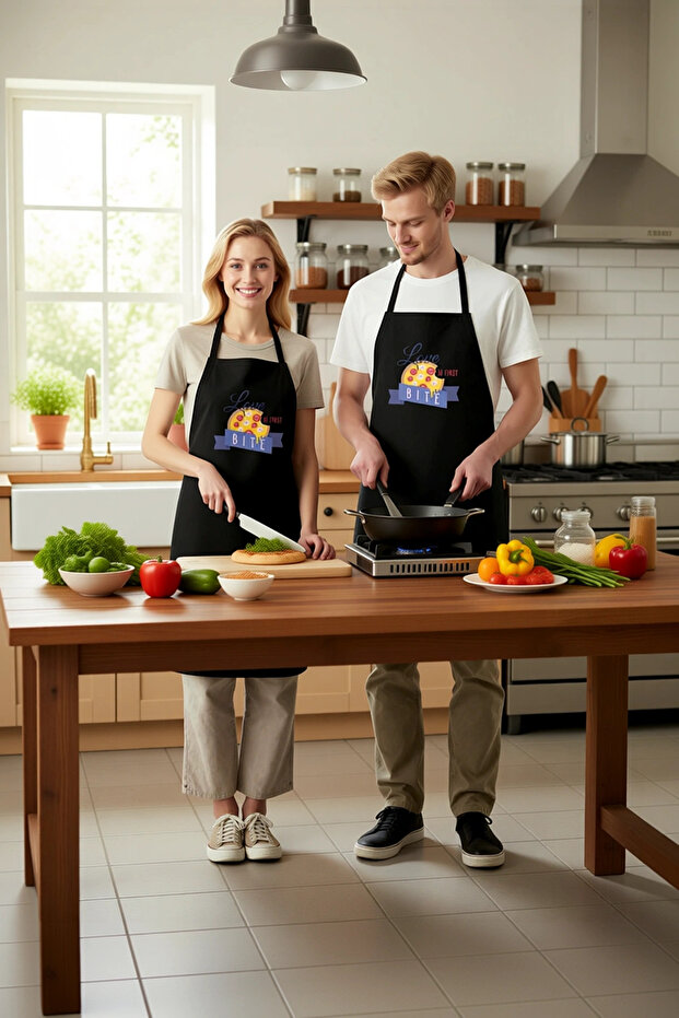 Unisex Kitchen Apron Pizza Printed Food Themed Relaxed Fit Daily Cooking Modern Stylish Comfortable Elegant